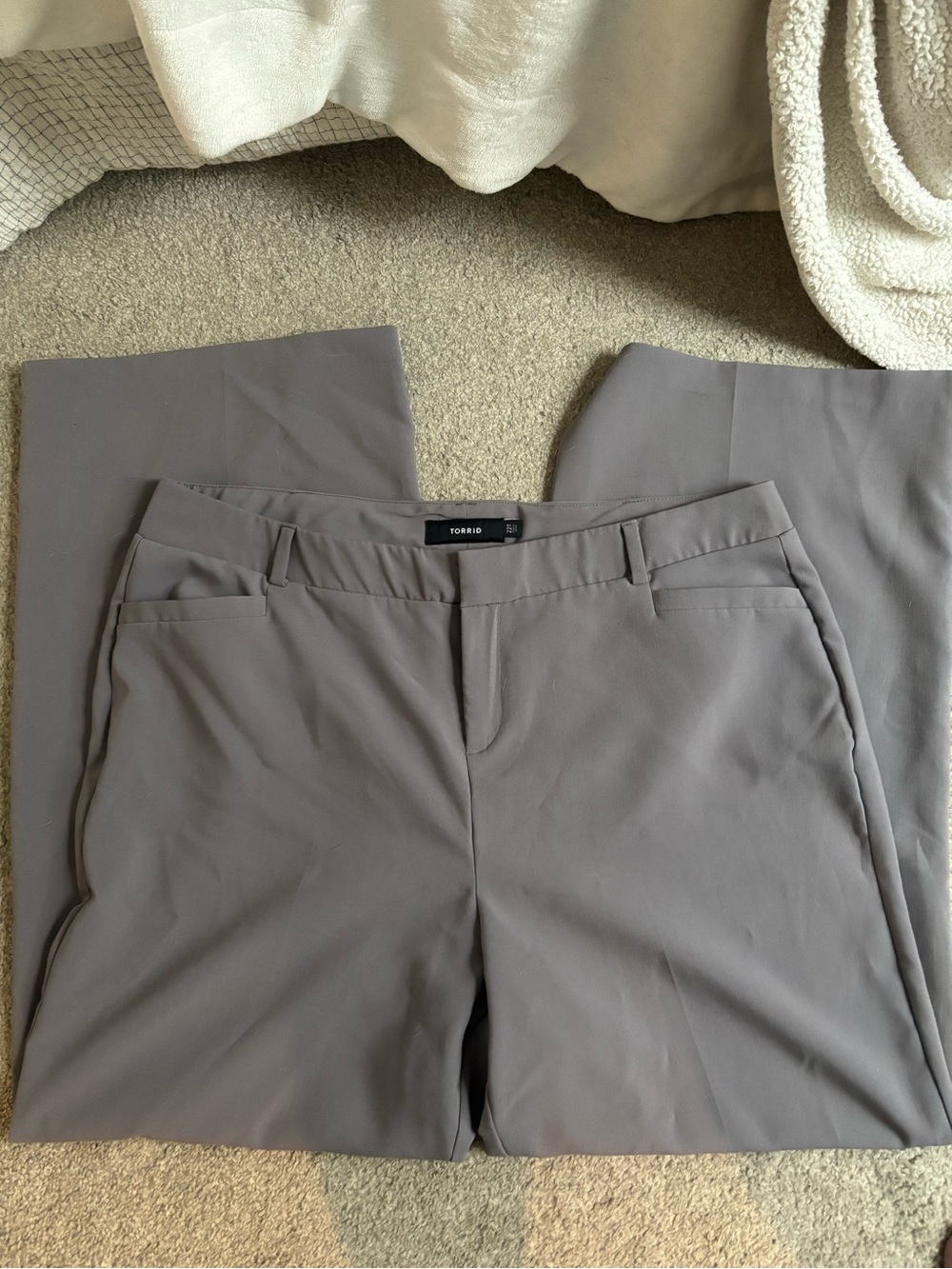 torrid gray/purple Straight-Leg Dress Pants